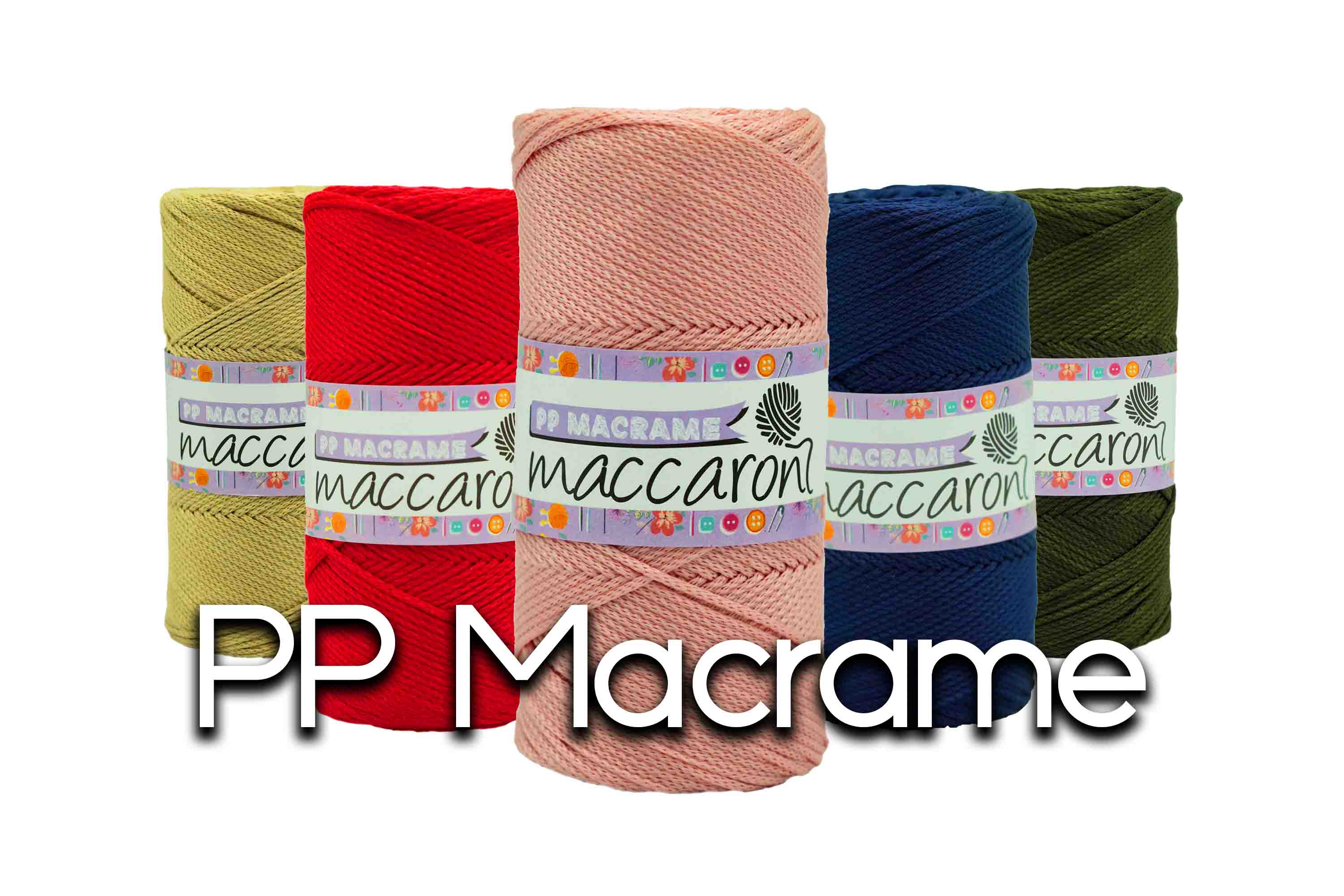 polyproplene yarns macrame yarn maccaroni yarn